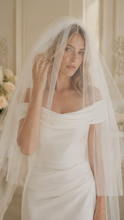 Load image into Gallery viewer, 2-Tier Soft Tulle Veil - Simple Bridal Veil with Blusher and Comb
