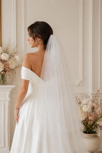 Load image into Gallery viewer, 2-Tier Soft Tulle Veil - Simple Bridal Veil with Blusher and Comb

