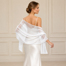 Load image into Gallery viewer, Sheer Chiffon Wedding Shawl – Lightweight Bridal &amp; Occasion Wrap

