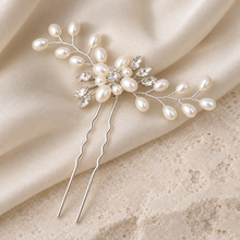 Load image into Gallery viewer, Pearl &amp; Crystal Bridal Hair Pin | Silver, Gold or Rose Gold
