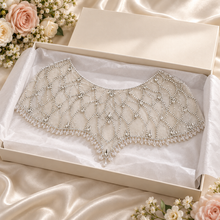 Load image into Gallery viewer, Crystal Embellished Bridal Cape | Silver Dress Cover-Up

