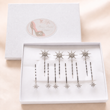 Load image into Gallery viewer, Celestial Moon and Stars Tiara and Hair Clips
