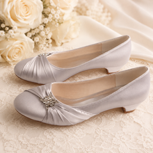 Load image into Gallery viewer, Low 3cm Chunky Heel Comfortable Bridal Shoes

