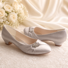 Load image into Gallery viewer, Low 3cm Chunky Heel Comfortable Bridal Shoes
