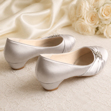 Load image into Gallery viewer, Low 3cm Chunky Heel Comfortable Bridal Shoes
