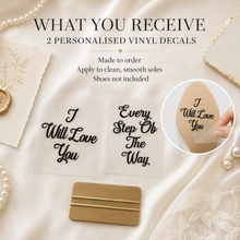 Load image into Gallery viewer, Wedding Shoe Decal - Personalise your Wedding Shoes
