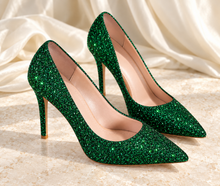 Load image into Gallery viewer, Sparkling Glitter Pointed-Toe Bridal Heels
