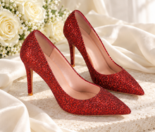 Load image into Gallery viewer, Sparkling Glitter Pointed-Toe Bridal Heels
