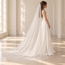Load image into Gallery viewer, Luxury Beaded Wedding Veil – Coloured Sequin Bridal Veil
