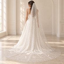Load image into Gallery viewer, Luxury Beaded Wedding Veil – Coloured Sequin Bridal Veil
