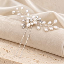 Load image into Gallery viewer, Pearl &amp; Crystal Bridal Hair Pin | Silver, Gold or Rose Gold
