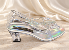 Load image into Gallery viewer, Cinderella Inspired Wedding Shoes | Clear Crystal Butterfly Block Heels
