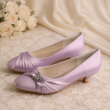 Load image into Gallery viewer, Kitten Heels - 4cm Heel Satin Bridal Shoes
