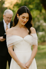 Load image into Gallery viewer, Handmade Tulle Bolero – Wedding Veil Alternative | Custom Colour Bridal Shrug with Lace-Up Back, Adjustable Size
