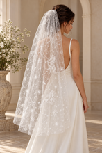 Load image into Gallery viewer, White Celestial Embroidered Wedding Veil | 130 cm
