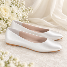 Load image into Gallery viewer, Round Toe Flat Wedding Shoes | Custom Colour Ballet Flats
