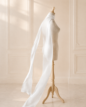 Load image into Gallery viewer, Minimalist Chiffon Bridal Scarf Veil | White, Ivory &amp; Black
