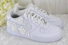 Load image into Gallery viewer, Floral Embroidered Bridal Air Force 1 Trainers
