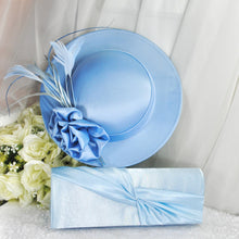 Load image into Gallery viewer, Handmade Satin Hatinator with Rose Flowers &amp; Feathers | Matching Clutch Bag
