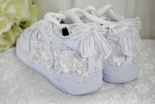 Load image into Gallery viewer, Floral Embroidered Bridal Air Force 1 Trainers
