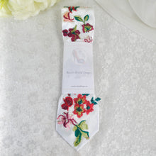 Load image into Gallery viewer, Embroidered Wildflower Mens Tie: Floral Wedding Necktie
