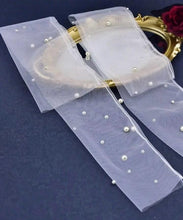 Load image into Gallery viewer, Pearl Tulle Bolero and Glove Set: Wedding Dress Topper
