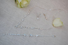 Load image into Gallery viewer, Bridal Jewelry Set: Teardrop Cubic Zirconia Necklace, Earrings &amp; Bracelet
