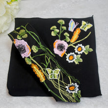 Load image into Gallery viewer, Embroidered Wildflower Pocket Squares &amp; Matching Tie: Secret Garden Wedding Necktie
