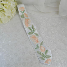 Load image into Gallery viewer, Embroidered Wildflower Mens Tie: Floral Wedding Necktie
