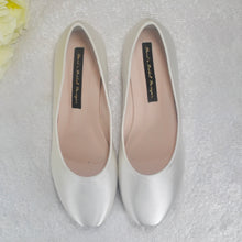 Load image into Gallery viewer, Teal Satin Ballet Flats: Custom Colour Round Toe Bridal Wedding Shoes
