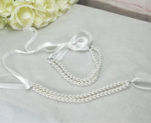 Load image into Gallery viewer, Double Pearl Ankle Straps, Wedding Shoes Accessories, Bridal Shoes Straps, Bridesmaids Accessories
