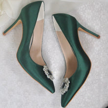 Load image into Gallery viewer, Pointed Toe Satin Bridal Shoes | Custom Colours | 8cm, 10cm, 12cm Heel | Large Sizes
