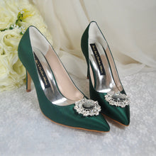 Load image into Gallery viewer, Pointed Toe Satin Bridal Shoes | Custom Colours | 8cm, 10cm, 12cm Heel | Large Sizes
