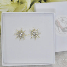 Load image into Gallery viewer, Swarovski Crystal Star stud Earrings, Bridal Jewelry, Bridal Stud Earrings, Crystal Bridal Earrings, Statement Earrings Cz
