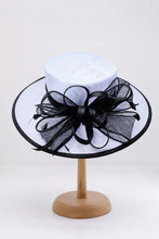 Load image into Gallery viewer, Handmade Light Blue Large Fascinator Hat with Bow and Feathers
