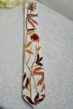 Load image into Gallery viewer, Embroidered Autumn flower Tie: Floral Necktie, Wedding Groom Groomsmen
