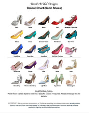 Load image into Gallery viewer, Emerald Green Satin Bridal Shoes: Gold Floral Blossom Heel
