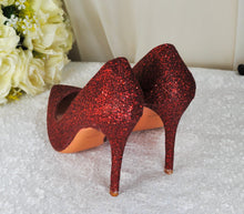 Load image into Gallery viewer, Sparkling Glitter Bridal Shoes - Handmade Wedding Stiletto Heels UK5/US7.5
