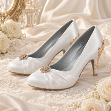 Load image into Gallery viewer, Fairytale Rose Bridal Shoes – Beauty and the Beast-Inspired Heels
