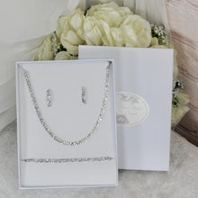 Load image into Gallery viewer, Bridal Jewelry Set: Cubic Zirconia Necklace, Earrings &amp; Bracelet Jewellery
