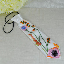 Load image into Gallery viewer, Embroidered Floral Tie: Secret Garden Wedding Necktie
