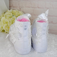 Load image into Gallery viewer, Embroidered Wedding Converse: High Top Bridal Shoes
