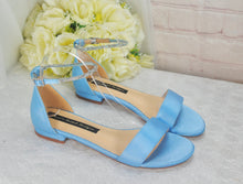 Load image into Gallery viewer, Something Blue Flat Bridal Sandals, Open Toe Wedding Shoes Size UK5/US7.5
