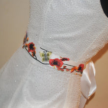 Load image into Gallery viewer, Floral Embroidered Bridal Belt: Orange Secret Garden Wedding Sash
