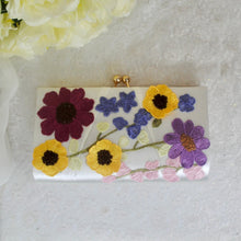 Load image into Gallery viewer, Floral Embroidered Satin Clutch Bag: Bridal Evening Purse with Chain
