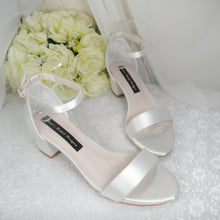 Load image into Gallery viewer, Bridal Block Heel Sandals - Custom Bridesmaid Shoes With Cushioned Soles • Size UK5/US7.5
