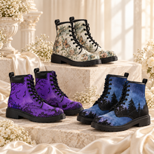 Load image into Gallery viewer, Custom Printed Combat Boots – Alternative Bridal Wedding Shoes
