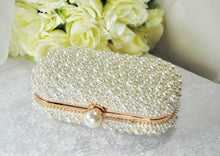 Load image into Gallery viewer, Handmade Pearl Clutch Bag: Elegant Bridal Wedding Purse

