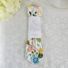 Load image into Gallery viewer, Embroidered Wildflower Mens Tie: Floral Wedding Necktie
