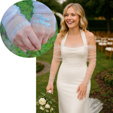 Load image into Gallery viewer, Personalised Tulle Wedding Bolero and Fingerless Glove Set: Bridal Dress Cover
